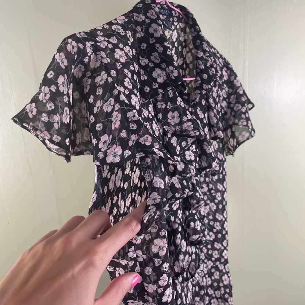 CHAPS ruffled button down sheer blouse - Picture 3 of 7